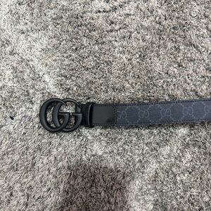 Gucci Black Monogram Belt